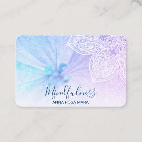  Meditation Yoga Mandala Reiki Floral Glitter Business Card