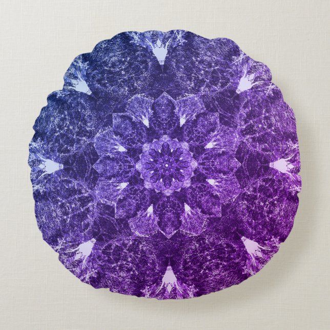 Meditation & Yoga mandala, Wellbeing Art (pillow) Round Pillow (Front)