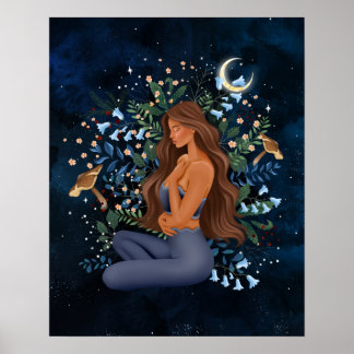 Meditation Yoga Pose Print Picture Poster Wall Art