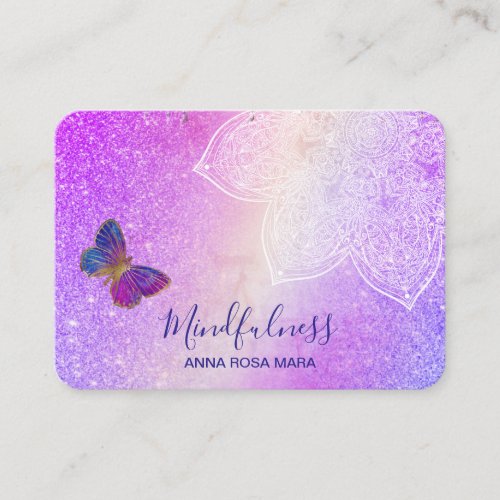 Meditation Yoga Reiki  Butterfly Mandala Business Card