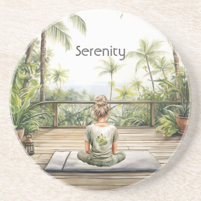 Meditation Yoga Serenity Female Coaster (Front)