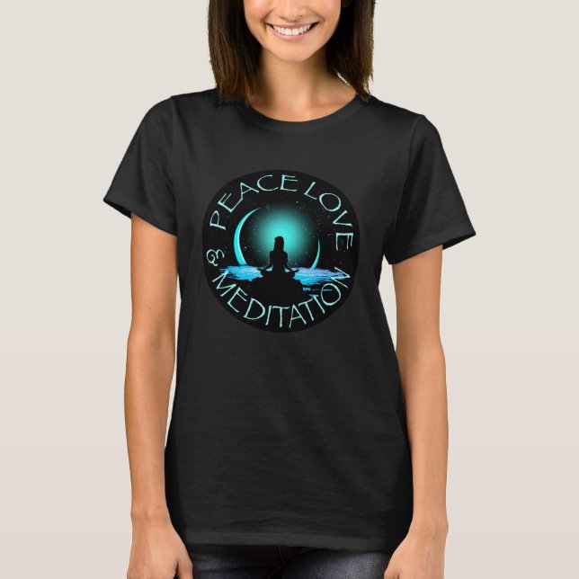 Meditation Yoga Spiritual Hindu God Ganesha of Shi T-Shirt (Front)