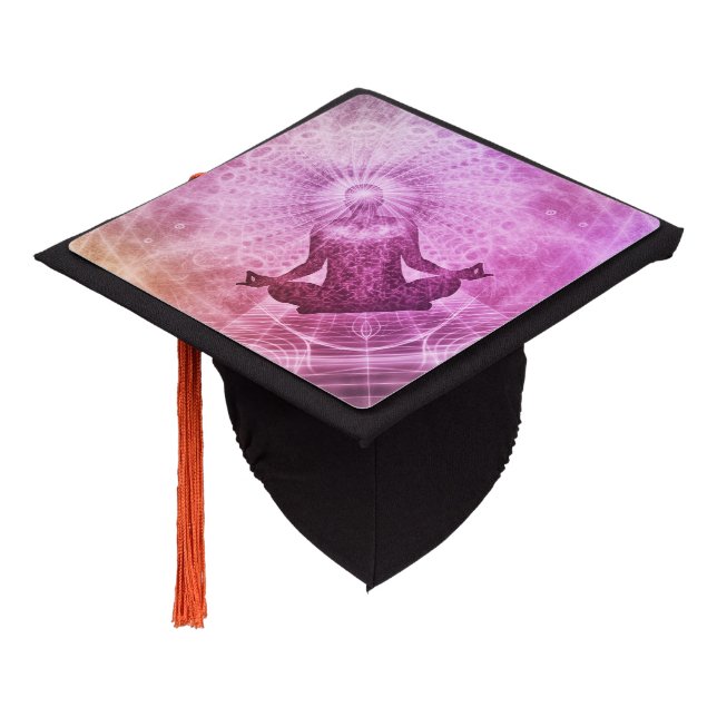 Meditation Yoga Style Graduation Cap Topper (Angled)