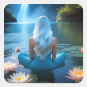 MEDITATION -YOGA - WELLNESS - CARPE DIEM SQUARE STICKER