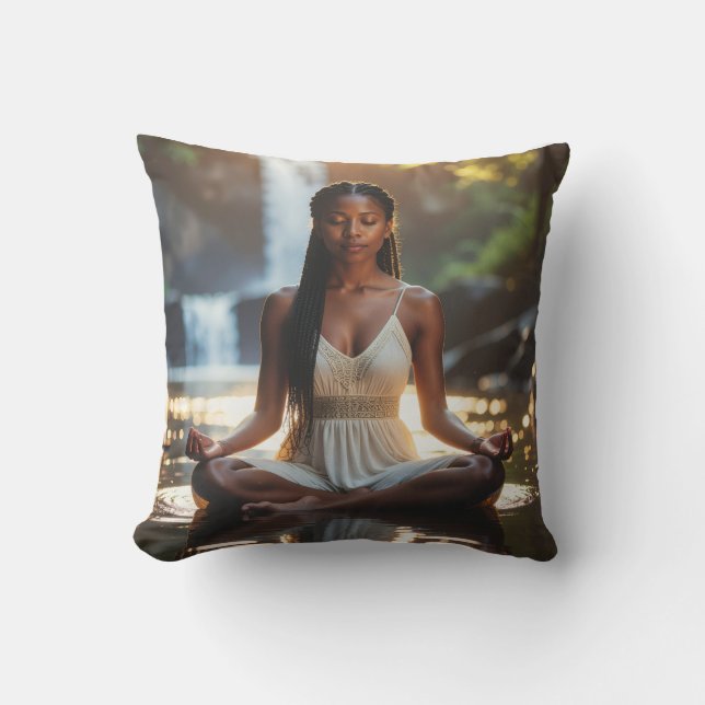 MEDITATION - YOGA - WELLNESS - CARPE DIEM THROW PILLOW (Front)