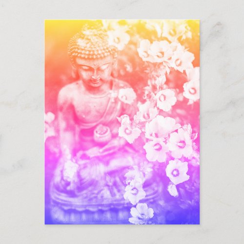  Meditation Zen Buddha Meditate Floral Bold Postcard