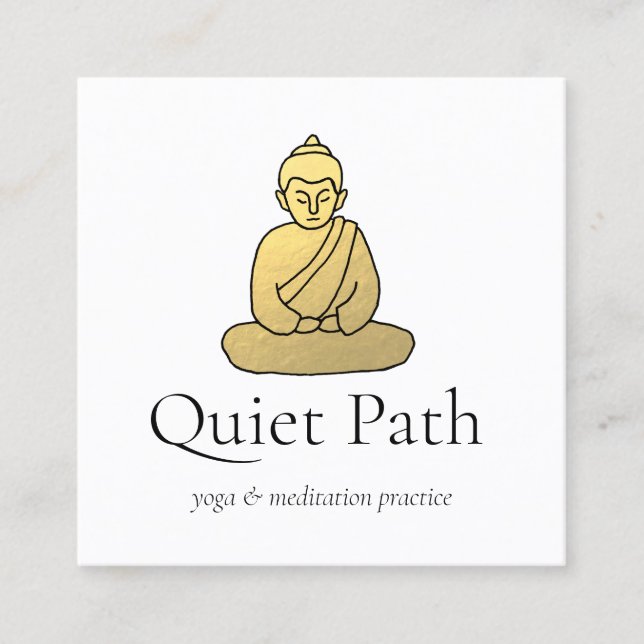 Meditation Zen Buddhism Teacher Square Business Card (Front)