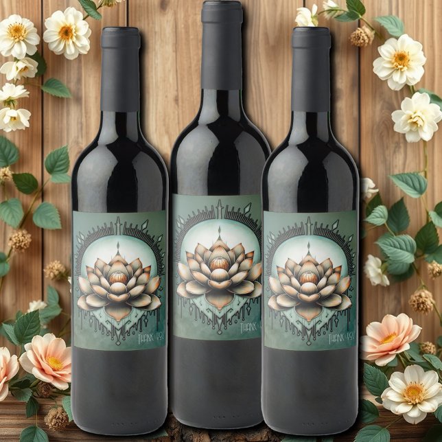 Meditative elegance. Exquisite lotus flower  Wine Label (Creator Uploaded)