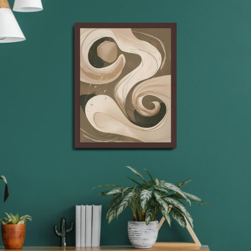 Meditative Flow Inner Peace Abstract Expression Framed Art