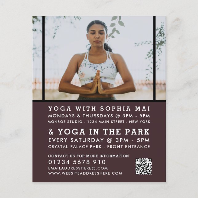 Meditative Posture, Yoga Class Advertising Flyer (Front)