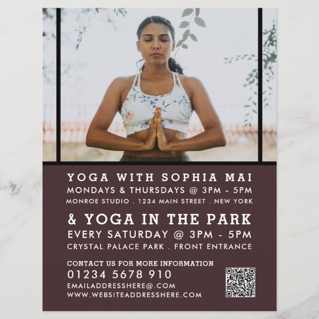 Meditative Posture, Yoga Class Advertising Flyer (Front)