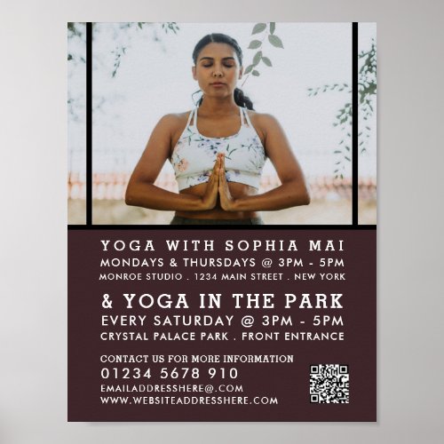 Meditative Posture Yoga Class Advertising Poster