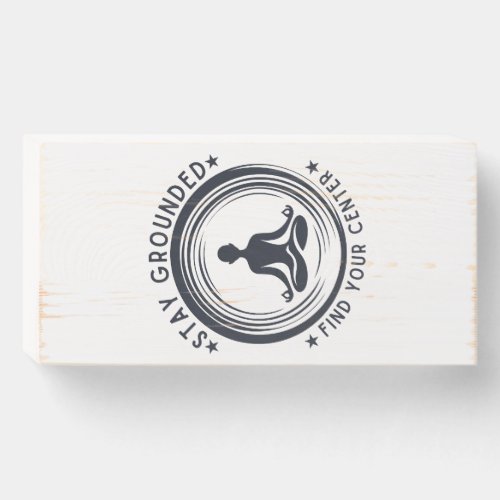 Meditative Silhouette Wooden Box Sign