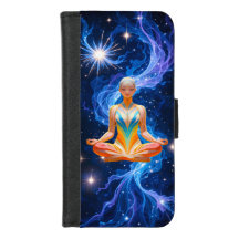 Meditative Woman with Flowing Energy