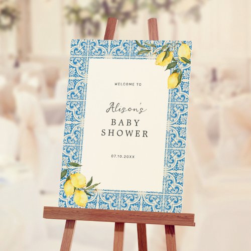 Mediterranean Amalfi Capri Baby Shower Welcome Foam Board