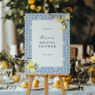 Mediterranean Amalfi Capri Bridal Shower Welcome Foam Board