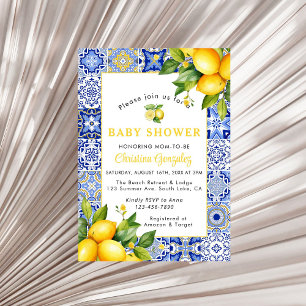 Mediterranean Amalfi Coast Baby Shower Invitation