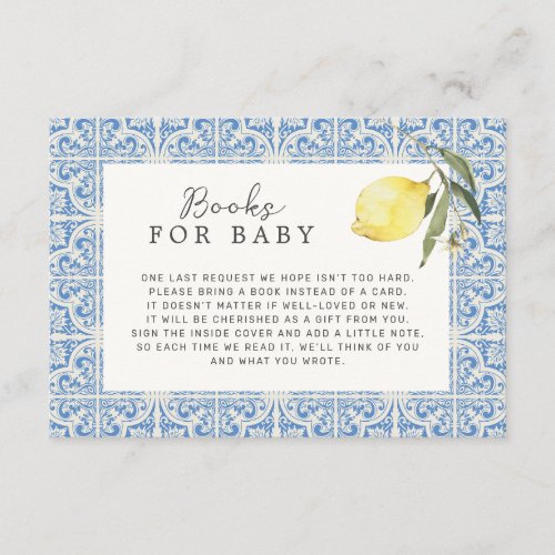 Mediterranean Amalfi Coast Books For Baby Enclosure Card