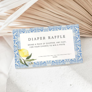 Mediterranean Amalfi Coast Diaper Raffle Enclosure Card
