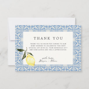 Mediterranean Amalfi Coast Thank You Card