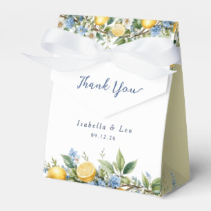 Mediterranean Amalfi Lemon Elegant Floral Wedding Favor Boxes