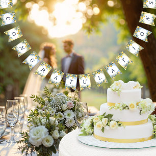 Mediterranean Amalfi Lemon Personalized Wedding Bunting Flags