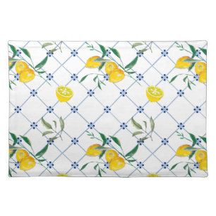Mediterranean,Amalfi style,simple squares Cloth Placemat