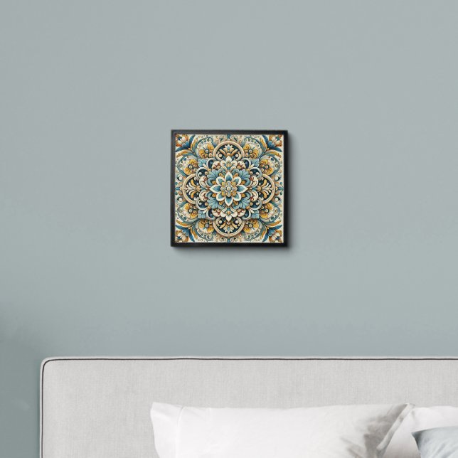 Mediterranean art style paintings peel and stick photo tile (Bedroom)