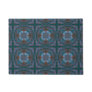 Mediterranean Azulejo Teal Floral   Doormat