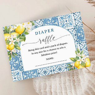 Mediterranean Baby Shower Diaper Raffle Enclosure Card