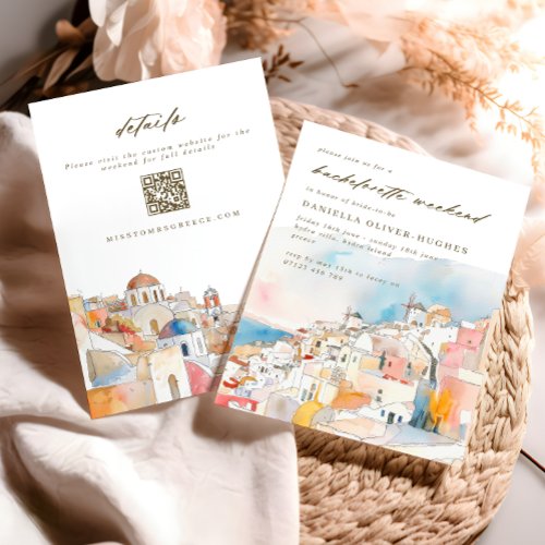 Mediterranean Bachelorette Weekend QR Code Invitation