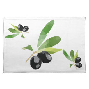 Mediterranean Black Olives Cloth Placemat