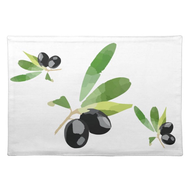Mediterranean Black Olives Cloth Placemat (Front)