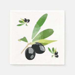 Mediterranean Black Olives Paper Napkins