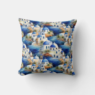Mediterranean Bliss Inspired by Greece Throw Pillow