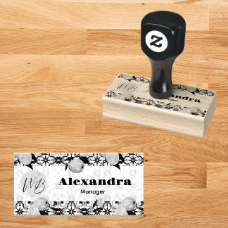 Mediterranean Bliss Modern Business Personalized Rubber Stamp