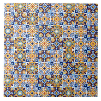  Mediterranean blue &brown  Ceramic Tile