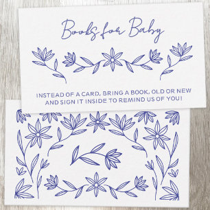 Mediterranean Blue Floral Books for Baby Card