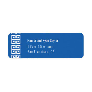 Mediterranean Blue Greek Key Address Labels