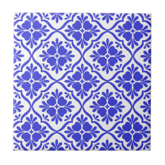 Mediterranean blue ornaments vintage  ceramic tile