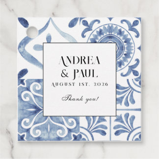 Mediterranean Blue Tile Favor Tags