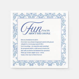 Mediterranean Blue Tile Fun Fact Wedding Napkins