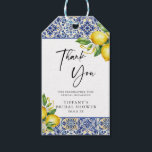 Mediterranean  Blue Tiles Lemons Bridal Shower Gift Tags<br><div class="desc">Introducing our Mediterranean Blue Tiles Lemons Bridal Shower Thank You Gift Tag, a graceful way to express appreciation with a touch of Mediterranean charm. Adorned with a design of classic blue tiles and vibrant lemons, these gift tags are perfect for adding a personalized and stylish touch to your bridal shower...</div>