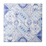 Mediterranean Blue White Floral Vintage Kitchen Ceramic Tile<br><div class="desc">"Mediterranean Blue White Floral Vintage Kitchen field tile, ceramic tile" features an assortment of vintage style hand painted tile patterns mixed together and set on the diagonal. Hand painted modern artwork in a vintage style for a trendy, upscale European Farmhouse style decor. Created in watercolors and acrylics by internationally licensed...</div>
