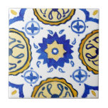 Mediterranean Blue & Yellow Patterned Watercolor Ceramic Tile<br><div class="desc">Introducing Mediterranean Blue & Yellow Patterned Watercolor Ceramic Tile for a truly remarkable and artful design statement in your kitchen! With its bold hues of blue and yellow patterning in a watercolor effect, these unique tiles create an exotic yet timeless look that is sure to be a stunning conversation starter...</div>