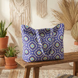 Mediterranean Blue Yellow Portuguese Azulejos Fabric