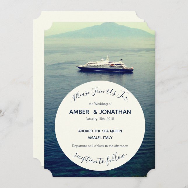 Mediterranean Boat Theme Wedding Invitations (Front/Back)