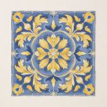 Mediterranean Botanical Pattern Scarf<br><div class="desc">Embrace the beauty and allure of the Mediterranean with this captivating botanical pattern,  where blue and yellow harmonize to create a truly enchanting aesthetic</div>