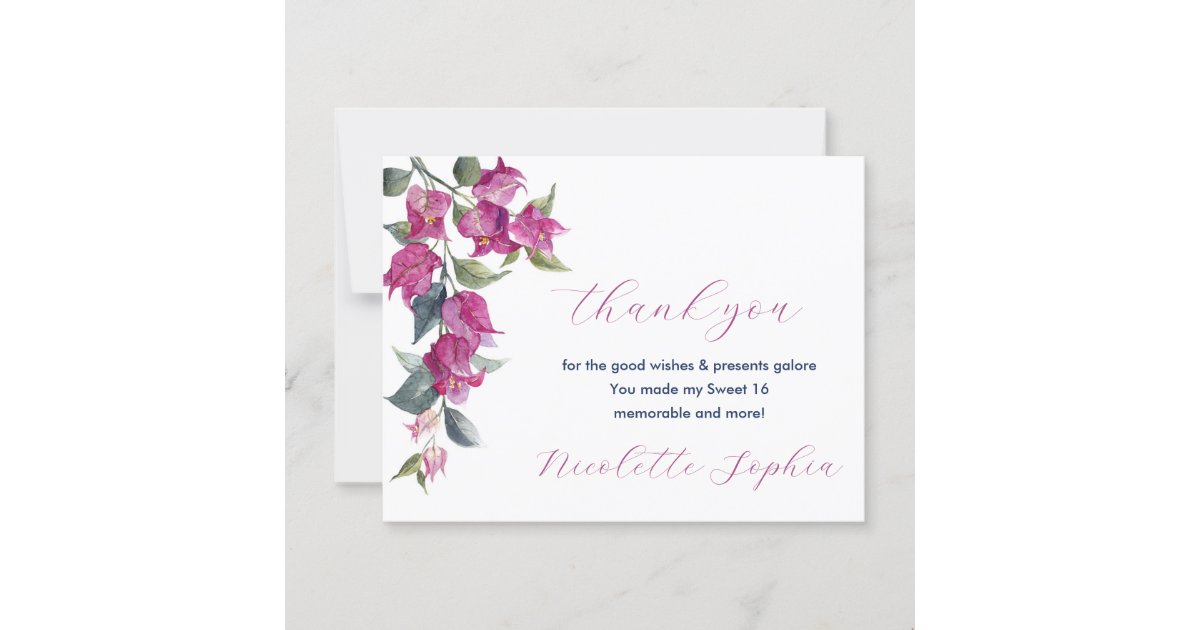 Mediterranean Bougainvillea Birthday Snack Labels Postcard | Zazzle