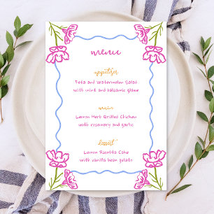 Mediterranean Bougainvillea Italian Floral Wedding Menu